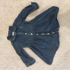 Ralph Lauren Kids Dark Blue Denim Shirt Dress Jacket
